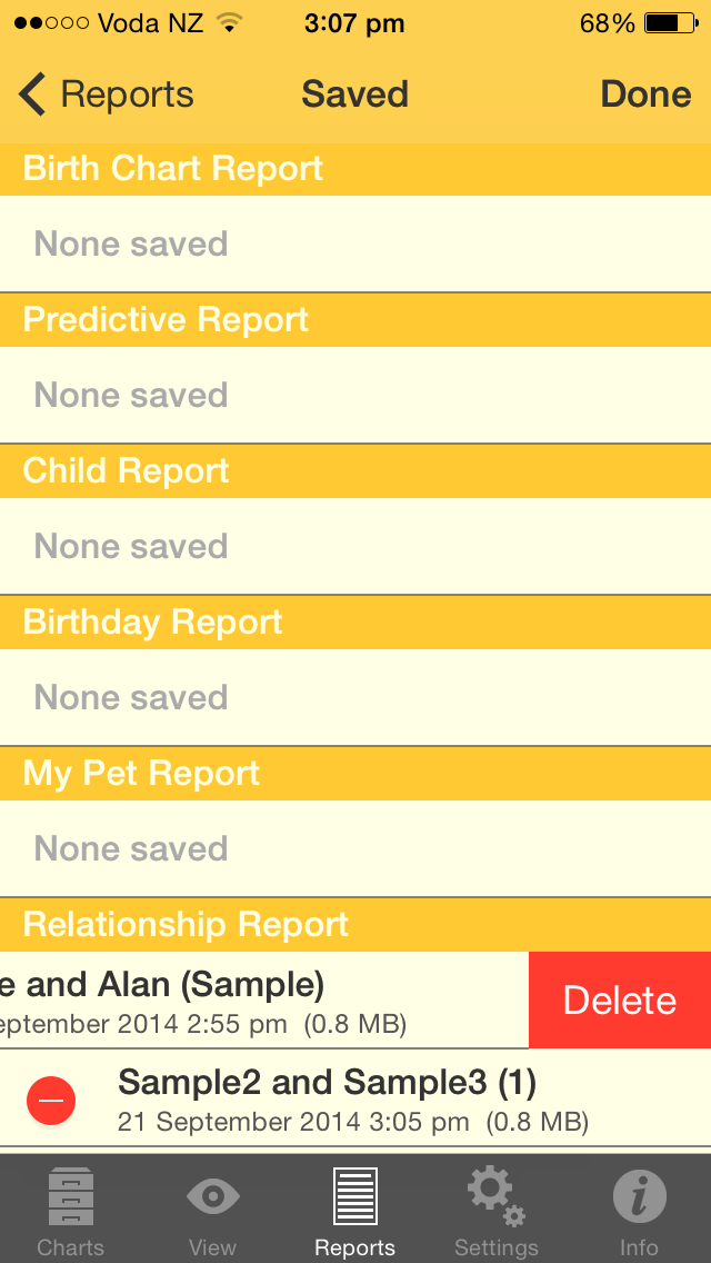Reports - Professional Saved Delete mode
