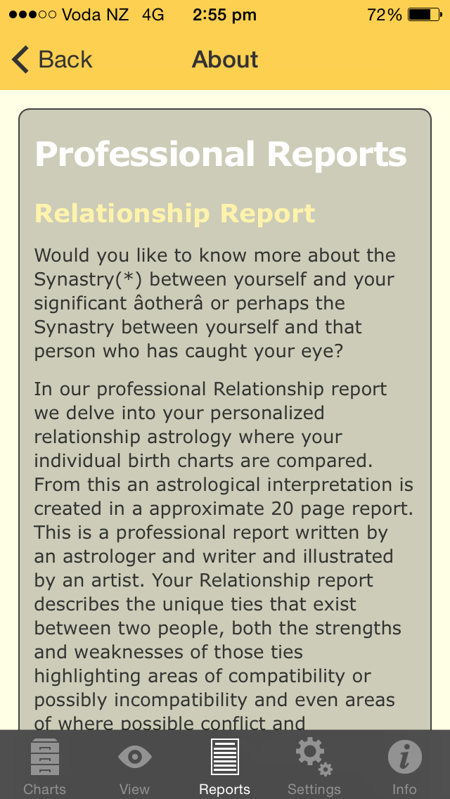 Reports - Professional, About Relationship