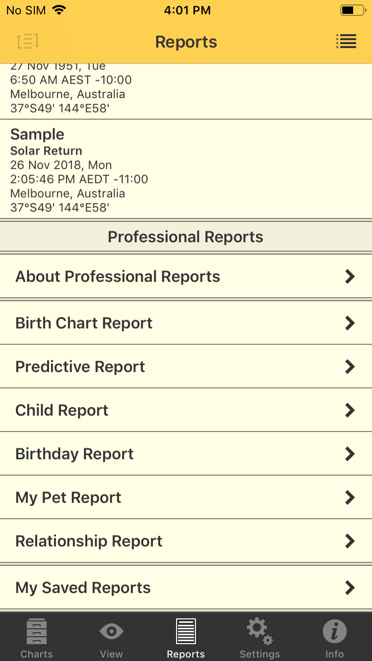 Reports - Professional, My Save Reports v6