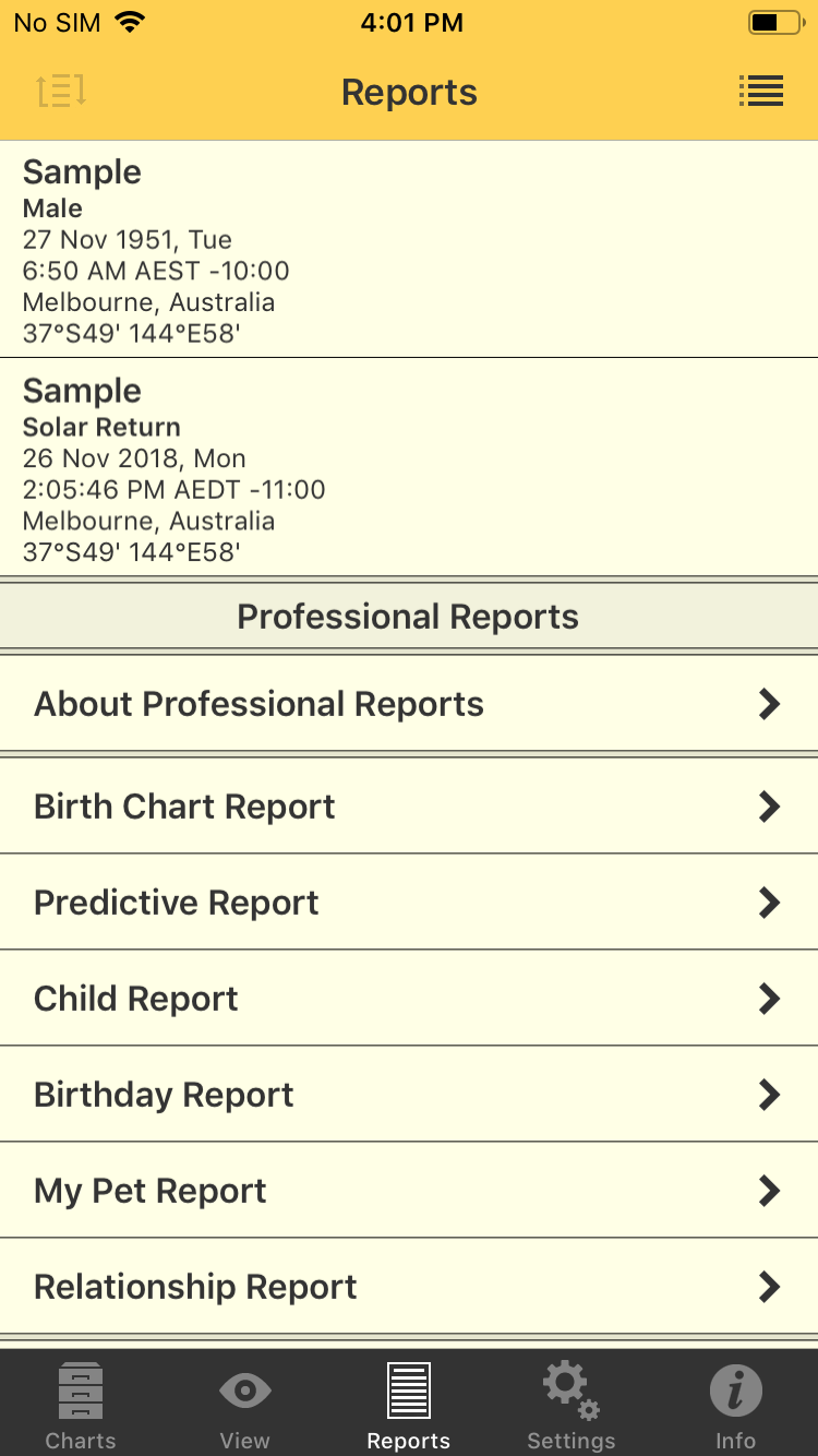 Reports - Professional v6
