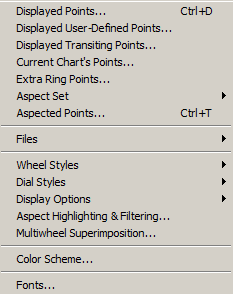 Chart Options menu