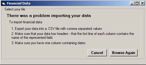 Cannot use data in Financial File 