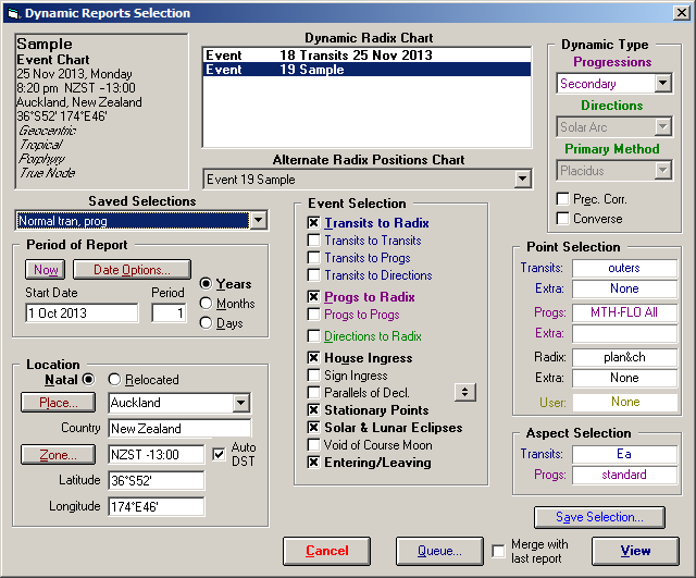 Dynamic Reports screen